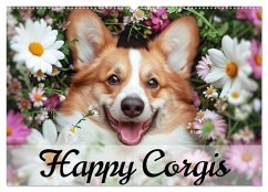 Happy Corgis (Wandkalender 2025 DIN A2 quer), CALVENDO Monatskalender - Calvendo;Bee, Ally