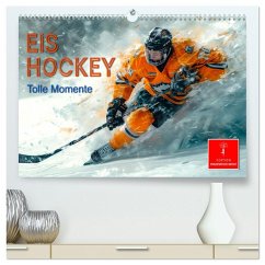 Eishockey - tolle Momente (hochwertiger Premium Wandkalender 2025 DIN A2 quer), Kunstdruck in Hochglanz - Calvendo;Roder, Peter