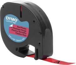Cover Dymo Letratag Band Plastik rot 12 mm x 4 m