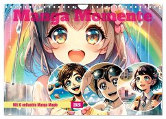 Manga Momente - Mit KI entfachte Manga Magie (Wandkalender 2025 DIN A4 quer), CALVENDO Monatskalender