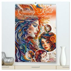 Quilling-Kunst - Elegante Frauenporträts aus Papierstreifen (hochwertiger Premium Wandkalender 2025 DIN A2 hoch), Kunstdruck in Hochglanz