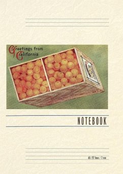 Vintage Lined Notebook Greetings from California, Orange Crate