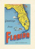 Vintage Lined Notebook Greetings from Florida, Map