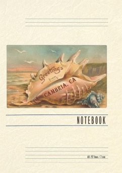 Vintage Lined Notebook Conch Shell Greetings from Cambria