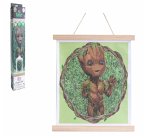 Craft Buddy CAS-MCU901L - Crystal Art Scroll, Marvel Groot, Scrollbild 35x45cm, Kristallkunst-Bastelset