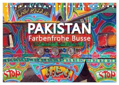 Pakistan farbenfrohe Busse (Tischkalender 2025 DIN A5 quer), CALVENDO Monatskalender