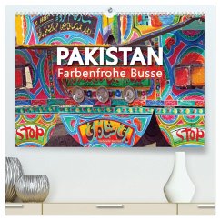 Pakistan farbenfrohe Busse (hochwertiger Premium Wandkalender 2025 DIN A2 quer), Kunstdruck in Hochglanz