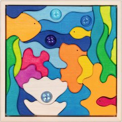 Cover Landschaftspuzzle Meeresleuchten mit 4 Glitzersteinen, 23 x