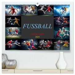 Fussball - Zweikampf (hochwertiger Premium Wandkalender 2025 DIN A2 quer), Kunstdruck in Hochglanz - Calvendo;Meutzner, Dirk