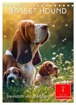 Basset Hound - freundlich und anhänglich (Tischkalender 2025 DIN A5 hoch), CALVENDO Monatskalender - Calvendo;Roder, Peter