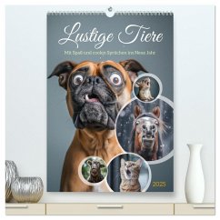 Lustige Tiere (hochwertiger Premium Wandkalender 2025 DIN A2 hoch), Kunstdruck in Hochglanz