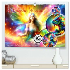 Mythische Wesen - Fabelwesen im Farbenrausch: Ein buntes Spektakel (hochwertiger Premium Wandkalender 2025 DIN A2 quer), Kunstdruck in Hochglanz