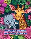Libro Para Colorear de Elefantes y Jirafas