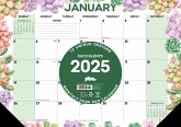 Succulents 2025 17 X 12 Small Monthly Deskpad