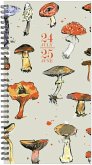 Cottage Mushrooms Academic July 2024 - June 2025 3.5 X 6.5 Softcover Weekly Spiral Planner