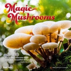 Magic Mushrooms 2025 12 X 24 Inch Monthly Square Wall Calendar Plastic-Free - Brush Dance