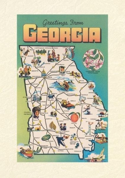 Vintage Lined Notebook Greetings from Georgia, Map Vintage Lined Notebook Greetings from Georgia, Map
