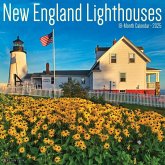 New England Lighthouses 2025 12 X 12 Wall Calendar
