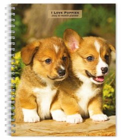 I Love Puppies 2025 6 X 7.75 Inch Spiral-Bound Wire-O Weekly Engagement Planner Calendar New Full-Color Image Every Week - Browntrout