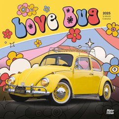 Love Bug 2025 12 X 24 Inch Monthly Square Wall Calendar Plastic-Free - Motor Club