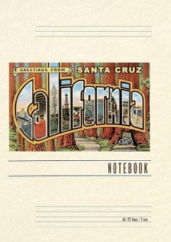 Vintage Lined Notebook Greetings from Santa Cruz, California, Redwoods