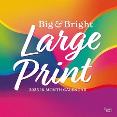 Big & Bright Large Print 2025 12 X 24 Inch Monthly Square Wall Calendar Matte Paper Plastic-Free - Browntrout