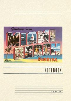Cover Vintage Lined Notebook Greetings from Miami Beach, Florida