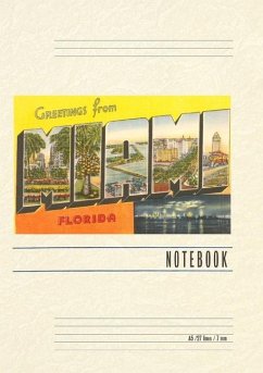Cover Vintage Lined Notebook Greetings from Miami, Florida