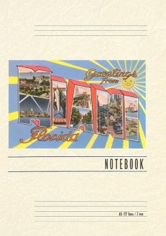 Cover Vintage Lined Notebook Greetings from Miami, Florida