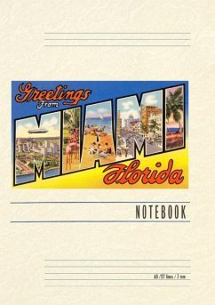 Cover Vintage Lined Notebook Greetings from Miami, Florida