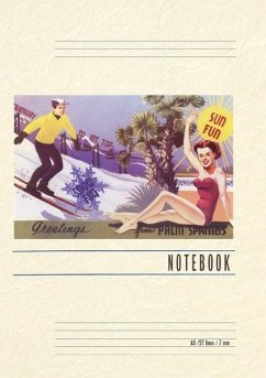 Cover Vintage Lined Notebook Greetings from Palm Springs, Skier and Swimmer