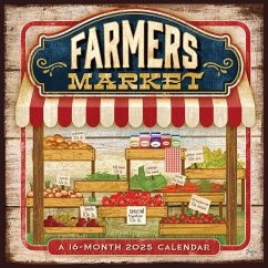 Farmer's Market 2025 12 X 24 Inch Monthly Square Wall Calendar Featuring the Artwork of Mollie B. Plastic-Free - Hopper Studios