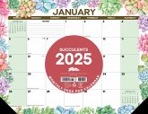 Succulents 2025 22 X 17 Large Monthly Deskpad