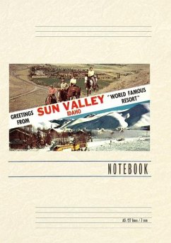 Vintage Lined Notebook Greetings from Sun Valley, Horses, Snow