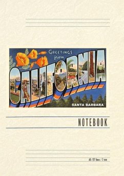Cover Vintage Lined Notebook Greetings from Santa Barbara