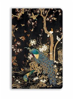 Ashmolean Museum: Embroidered Hanging with Peacock (Soft Touch Journal) - Flame Tree Publishing