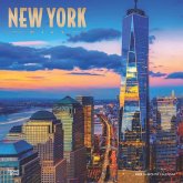 New York City 2025 12 X 24 Inch Monthly Square Wall Calendar Foil Stamped Cover Plastic-Free