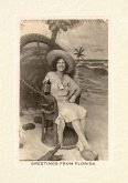Vintage Lined Notebook Greetings from Florida, Woman in Chair with Gator Vintage Lined Notebook Greetings from Florida, Woman in Chair with Gator