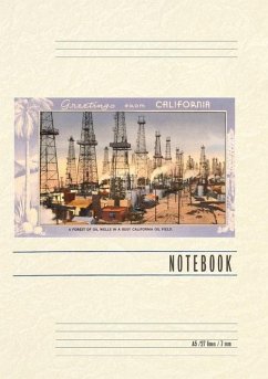 Cover Vintage Lined Notebook Greetings from California, Oil Wells