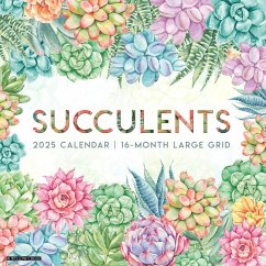 Succulents--Large Grid 2025 12 X 12 Wall Calendar - Willow Creek Press