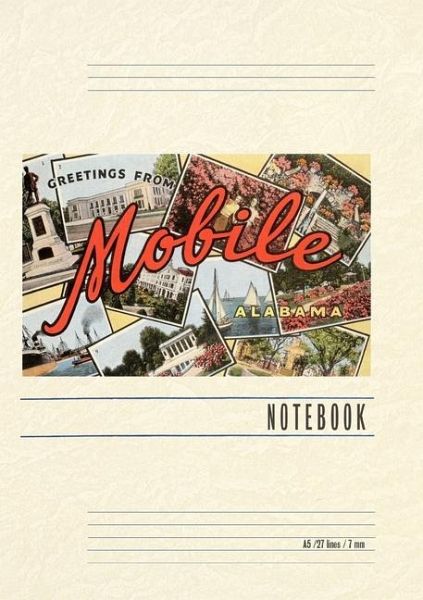 Vintage Lined Notebook Greetings from Mobile Vintage Lined Notebook Greetings from Mobile