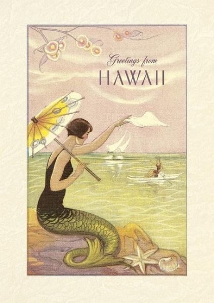 Vintage Lined Notebook Greetings from Hawaii, Mermaid Vintage Lined Notebook Greetings from Hawaii, Mermaid