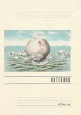 Vintage Lined Notebook Greeting from the Dear Home-Land, Globe Showing Britain Vintage Lined Notebook Greeting from the Dear Home-Land, Globe Showing Britain