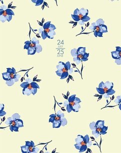 Blue Bell Floral Academic July 2024 - June 2025 7.5 X 9.5 Booklet Monthly Planner - Willow Creek Press