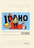 Vintage Lined Notebook Greetings from Idaho, Cartoon Vintage Lined Notebook Greetings from Idaho, Cartoon