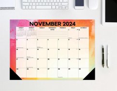 Rainbow Gradient Academic July 2024 - June 2025 17 X 12 Small Monthly Deskpad - Willow Creek Press