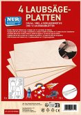 4 Laubsägesperrholzplatten DIN A 4,inkl. 4 Vorlagenmotive und 12 Laubsägeblätt