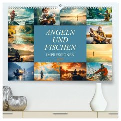 Angeln und Fischen Impressionen (hochwertiger Premium Wandkalender 2025 DIN A2 quer), Kunstdruck in Hochglanz - Calvendo;Meutzner, Dirk
