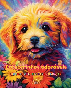 Cachorrinhos adoráveis - Livro de colorir para crianças - Cenas criativas e engraçadas de cães felizes - Editions, Kidsfun