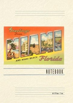 Cover Vintage Lined Notebook Greetings from Miami, Florida